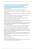 Final Test Questions Bob Hogue 2017 Study Questions and Answers