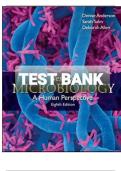 Test Bank for Nester’s Microbiology: A Human Perspective 8th Edition Anderson (All chapters complete, Questions and Answers, All Verified) Download to Ace your Exam