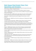 Bob Hogue Real Estate Class Test Questions and Answers
