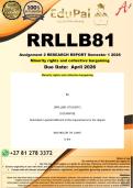 RRLLB81 Assignment 3 PORTFOLIO &lpar;RESEAERCH COMPLETE ANSWERS&rpar; Semester 1 2026 - DUE May 2026 - Minority rights and collective bargaining