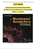 TEST BANK For Business Analytics&colon; Data Analysis & Decision Making&comma; 8th Edition by &lpar;S&period; Christian Albright&comma; 2024&rpar; Verified Chapters 1 - 19&comma; Complete Newest Version