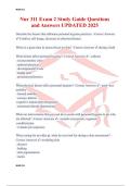 Nur 311 Exam 2 Study Guide Questions and Answers UPDATED 2025