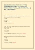 PHLEBOTOMY PRACTICE EXAM WITH  VERIFIED QUESTIONS AND ANSWERS&vert;&vert;  GUARANTEED PASS &vert;&vert; ALREADY GRADED A&plus; &vert;&vert;  LATEST VERSION&excl;&excl;&excl;