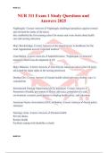 NUR 311 Exam 1 Study Questions and Answers 2025