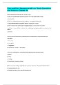 Pain and Pain Management Exam Study Questions and Answers Graded A&plus;