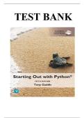 TEST BANK FOR STARTING OUT WITH PYTHON &lbrack;GLOBAL EDITION&rsqb; BY TONY GADDIS&vert; ALL 14 CHAPTERS COVERED &vert;UPDATED 2025 &vert;GRADED A&plus;