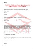 NUR 311- Midterm Exam Questions with 100&percnt; Verified Answers 2025