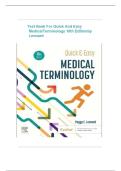 TEST BANK FOR QUICK & EASY MEDICAL TERMINOLOGY 10TH EDITION BY PEGGY C&period; LEONARD Quick & Easy Medical Terminology&comma; 10th Edition Leonard Test Bank