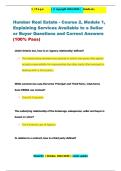 Humber Real Estate - Course 2&comma; Module 1&comma;  Explaining Services Available to a Seller  or Buyer Questions and Correct Answers  &lpar;100&percnt; Pass&rpar;