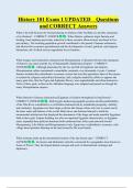 History 101   Bundled Exam Questions WITH  CORRECT Answers