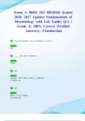 Exam 3&colon; BIOS 242&sol; BIOS242 &lpar;Latest 2026&sol; 2027 Update&rpar; Fundamentals of Microbiology with Lab Guide&vert; Q&sol;A &vert; Grade A&vert; 100&percnt; Correct &lpar;Verified Answers&rpar;&mdash;Chamberlain