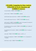 CSE-6040&colon; Computing for Data Analysis  UPDATED ACTUAL Questions and  CORRECT Answers