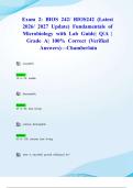Exam 2&colon; BIOS 242&sol; BIOS242 &lpar;Latest 2026&sol; 2027 Update&rpar; Fundamentals of Microbiology with Lab Guide&vert; Q&sol;A &vert; Grade A&vert; 100&percnt; Correct &lpar;Verified Answers&rpar;&mdash;Chamberlain