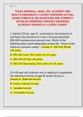 TEXAS GENERAL LINES LIFE&comma; ACCIDENT AND  HEALTH INSURANCE 2 LATEST VERSIONS ACTUAL  EXAM COMPLETE 500 QUESTIONS AND CORRECT  DETAILED ANSWERS &lpar;VERIFIED ANSWERS&rpar;  &vert;ALREADY GRADED A&plus;&sol; LATEST EXAM&excl;&excl;&excl; 