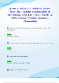 Exam 1&colon; BIOS 242&sol; BIOS242 &lpar;Latest 2026&sol; 2027 Update&rpar; Fundamentals of Microbiology with Lab &vert; Q&sol;A &vert; Grade A&vert; 100&percnt; Correct &lpar;Verified Answers&rpar;&mdash;Chamberlain