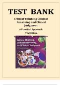TEST BANK CRITICAL THINKING&comma; CLINICAL REASONING AND CLINICAL JUDGEMENT A PRACTICAL APPROACH 7TH EDITION ALL CHAPTERS INCLUDED AND COMPLETE GUIDE&period;