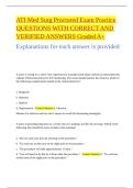 ATI Med Surg Proctored Exam Practice QUESTIONS WITH CORRECT AND VERIFIED ANSWERS Graded A&plus;