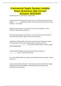 Commercial Septic System Installer Exam Questions with Correct Answers 2025&sol;2026