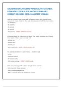 CALIFORNIA LIFE&comma;ACCIDENT AND HEALTH STATE REAL EXAM AND STUDY GUIDE 200 QUESTIONS AND CORRECT ANSWERS 2025-2026 LATEST VERSION 
