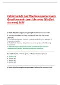 California Life and Health Insurance Exam Questions and correct Answers &lpar;Verified Answers&rpar; 2025