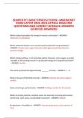 SEMPER FIT BASIC FITNESS COURSE -MARINENET EXAM LATEST 2025-2026 ACTUAL EXAM 200 QUESTIONS AND CORRECT DETAILED ANSWERS &lpar;VERIFIED ANSWERS&rpar; 