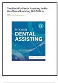 Test Bank for Dental Assisting for Modern Dental Assisting 14th Edition &vert; Chapter-by-Chapter Q&A