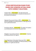 CTCM CERTIFICATION EXAM STUDY  GUIDE 2025 UPDATED ACTUAL EXAM  WITH CORRECT SOLUTIONS&period;