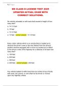 MS CLASS D LICENSE TEST 2025  UPDATED ACTUAL EXAM WITH  CORRECT SOLUTIONS&period;