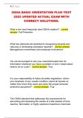 OSHA BASIC ORIENTATION PLUS TEST  2025 UPDATED ACTUAL EXAM WITH  CORRECT SOLUTIONS&period;