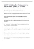 MGMT 3141 Beadles Final questions and answers graded A&plus; updated