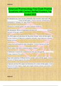 Advanced Pharmacology Final Exam Practice Questions with Correct Verified Answers Top Graded 2025