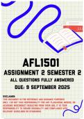 AFL1501 Assignment 2 Semester 2 Memo | Due 9 September 2025