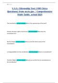 U&period;S&period;A&period; Citizenship Test &lpar;100 Civics Questions&rpar; from uscis&period;gov &sol; Comprehensive Study Guide&comma; actual Q&A