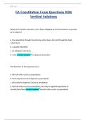 GA Constitution Exam Questions With Verified Solutions
