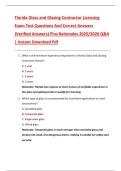 Florida Glass and Glazing Contractor Licensing  Exam Test Questions And Correct Answers  &lpar;Verified Answers&rpar; Plus Rationales 2025&sol;2026 Q&A  &vert; Instant Download Pdf