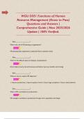 WGU D351 Functions of Human Resource Management &lpar;Know to Pass&rpar; Questions and Answers &vert; Comprehensive Guide &vert; New 2025&sol;2026 Update &vert; 100&percnt; Verified&period;     