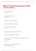NBCE PT Boards Exam Questions With Correct Answers 