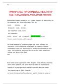 PMHNP ANCC PSYCH MENTAL HEALTH NP TEST All Questions And Correct Answers 