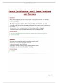 Google Certification Level 1 Exam Questions and Answers