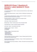 NURS-2212 Exam 1 Questions & Answers&colon; Latest Updated A&plus; Score Solution