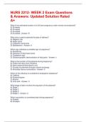 NURS 2212- WEEK 2 Exam Questions & Answers&colon; Updated Solution Rated A&plus;