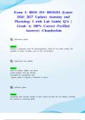 Exam 3&colon; BIOS 251&sol; BIOS251 &lpar;Latest 2026&sol; 2027 Update&rpar; Anatomy and Physiology I with Lab Guide&vert; Q&sol;A &vert; Grade A&vert; 100&percnt; Correct &lpar;Verified Answers&rpar; -Chamberlain