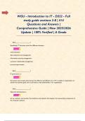 WGU - Introduction to IT - D322 - Full study guide sections 2-8 &vert; 414 Questions and Answers &vert; Comprehensive Guide &vert; New 2025&sol;2026 Update &vert; 100&percnt; Verified &vert; A Grade  