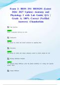 Exam 2&colon; BIOS 251&sol; BIOS251 &lpar;Latest 2026&sol; 2027 Update&rpar; Anatomy and Physiology I with Lab Guide&vert; Q&sol;A &vert; Grade A&vert; 100&percnt; Correct &lpar;Verified Answers&rpar; -Chamberlain