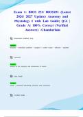 Exam 1&colon; BIOS 251&sol; BIOS251 &lpar;Latest 2026&sol; 2027 Update&rpar; Anatomy and Physiology I with Lab Guide&vert; Q&sol;A &vert; Grade A&vert; 100&percnt; Correct &lpar;Verified Answers&rpar; -Chamberlain