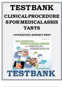 Test bank for clinical procedures for medical assistants 10th edition bonewit west