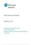 Edexcel A Level Chemistry June 2025 Paper 1&comma; Paper 2 and Paper 3 Markschemes Only &lbrack;VERIFIED&rsqb;