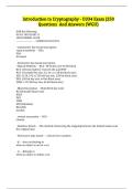 Introduction to Cryptography - D334 Exam &vert;250 Questions  And Answers &lpar;WGU&rpar;