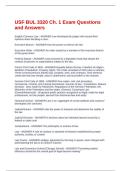 USF BUL 3320 Ch&period; 1 Exam Questions and Answers