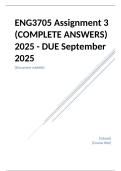 ENG3705 Assignment 3 &lpar;COMPLETE ANSWERS&rpar; 2025 - DUE September 2025